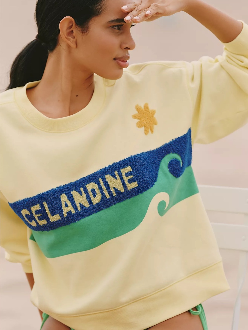 NWT Anthropologie Celandine Surf Camp Graphic Sweatshirt